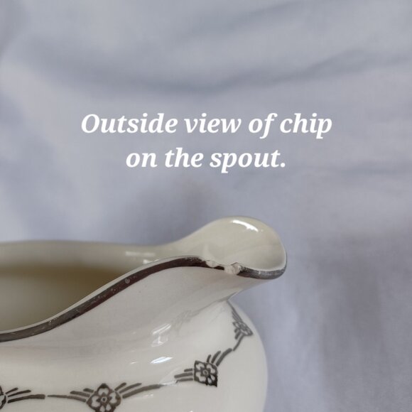 Vintage Homer Laughlin Gravy Boat Eggshell Nautilus O51N5 Floral Needlepoint USA - Picture 9 of 11